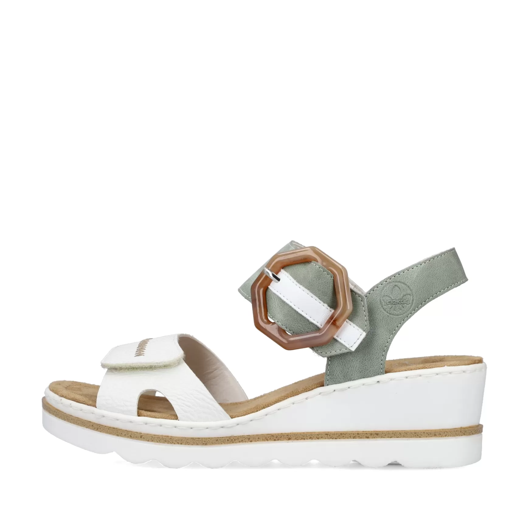 Women'S Wedge Sandals Mint Green-Lily White-Rieker Shop