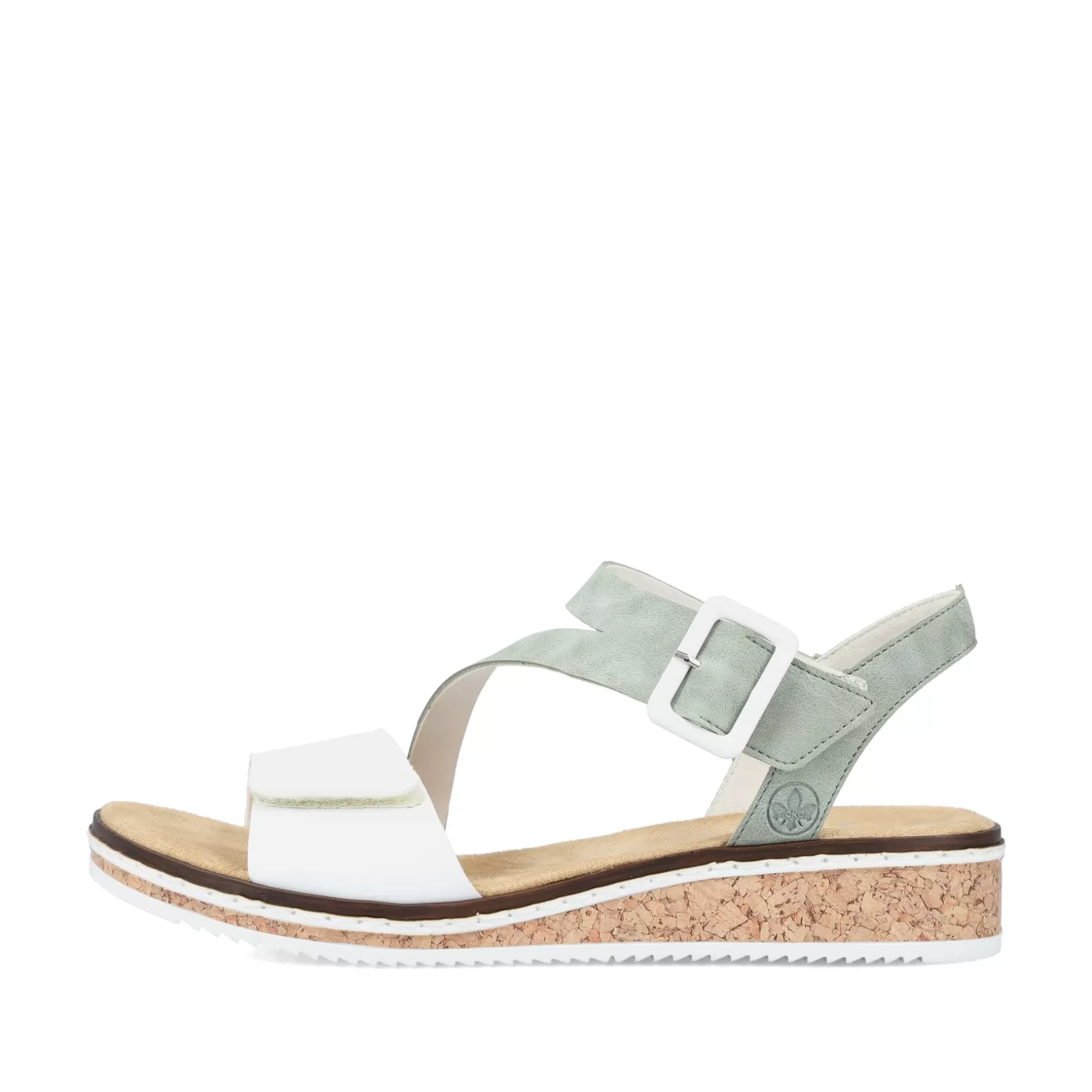 Women'S Wedge Sandals Mint Green-Pearl White-Rieker Hot