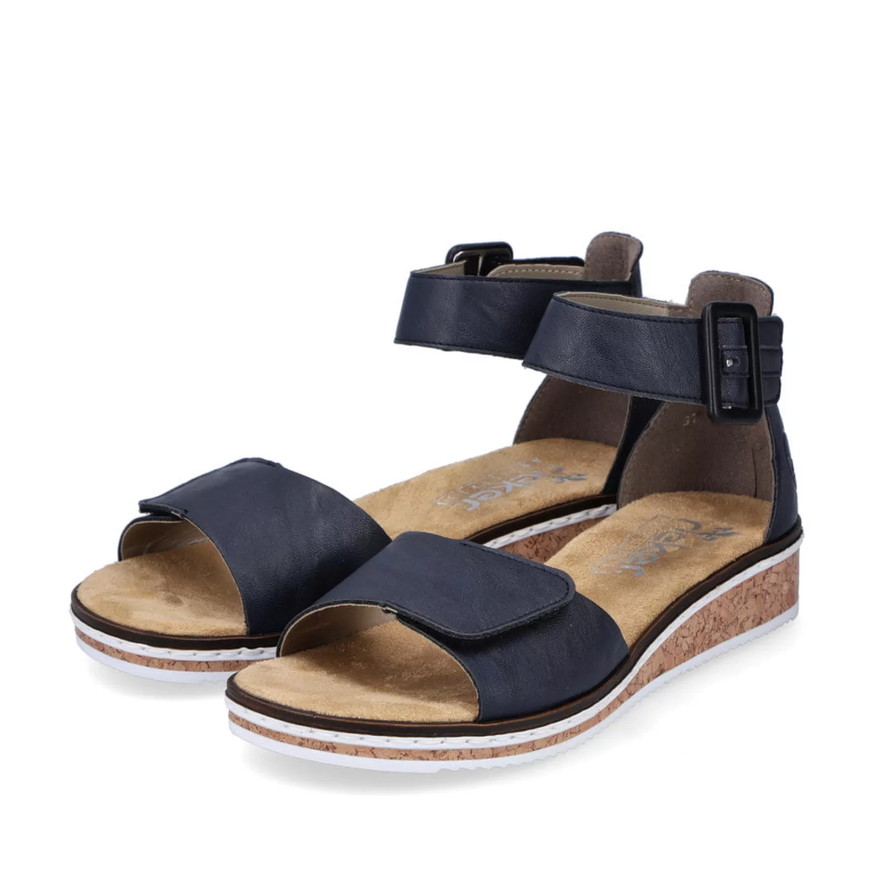 Women'S Wedge Sandals Navy Blue-Rieker Clearance