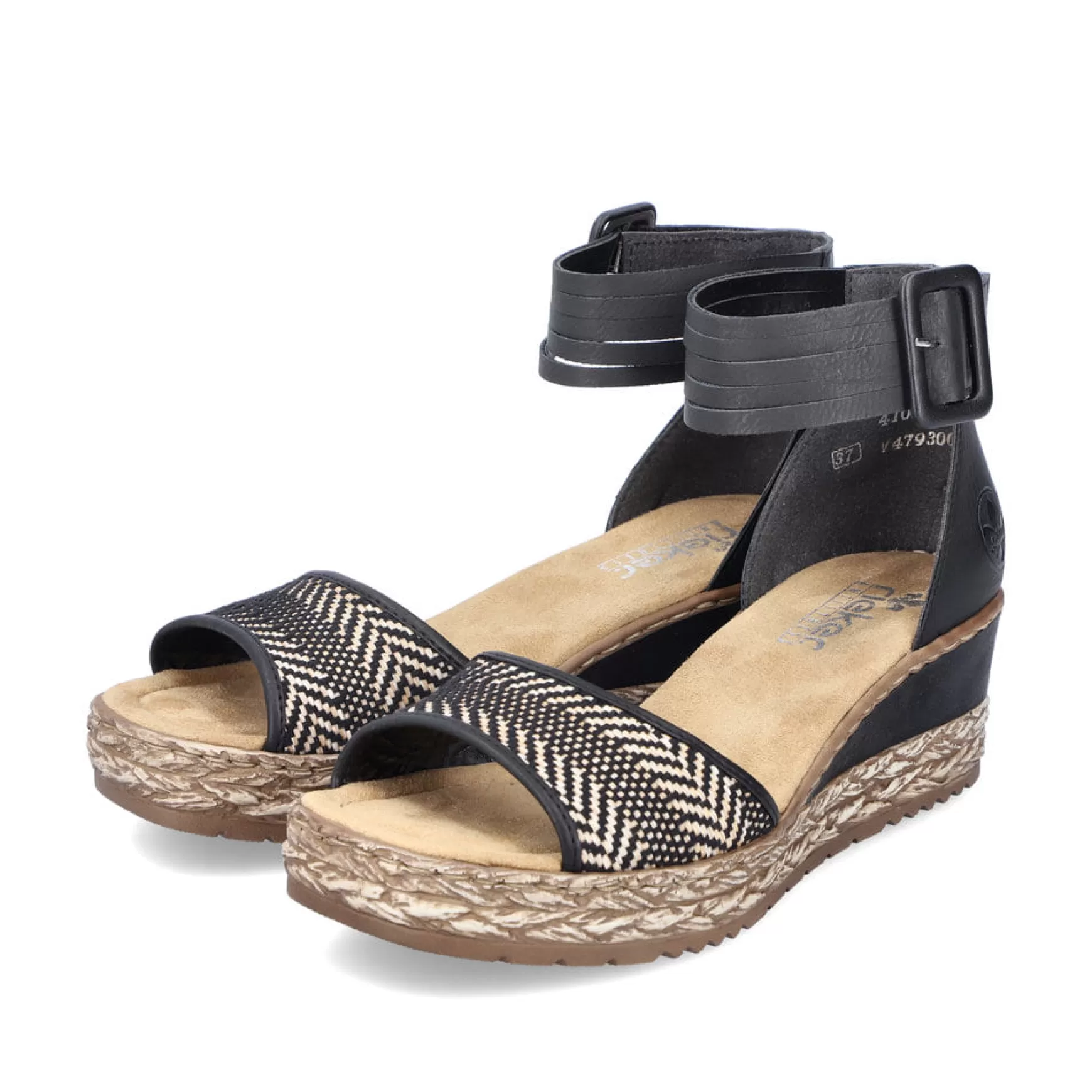 Women'S Wedge Sandals Night Black-Rieker Hot