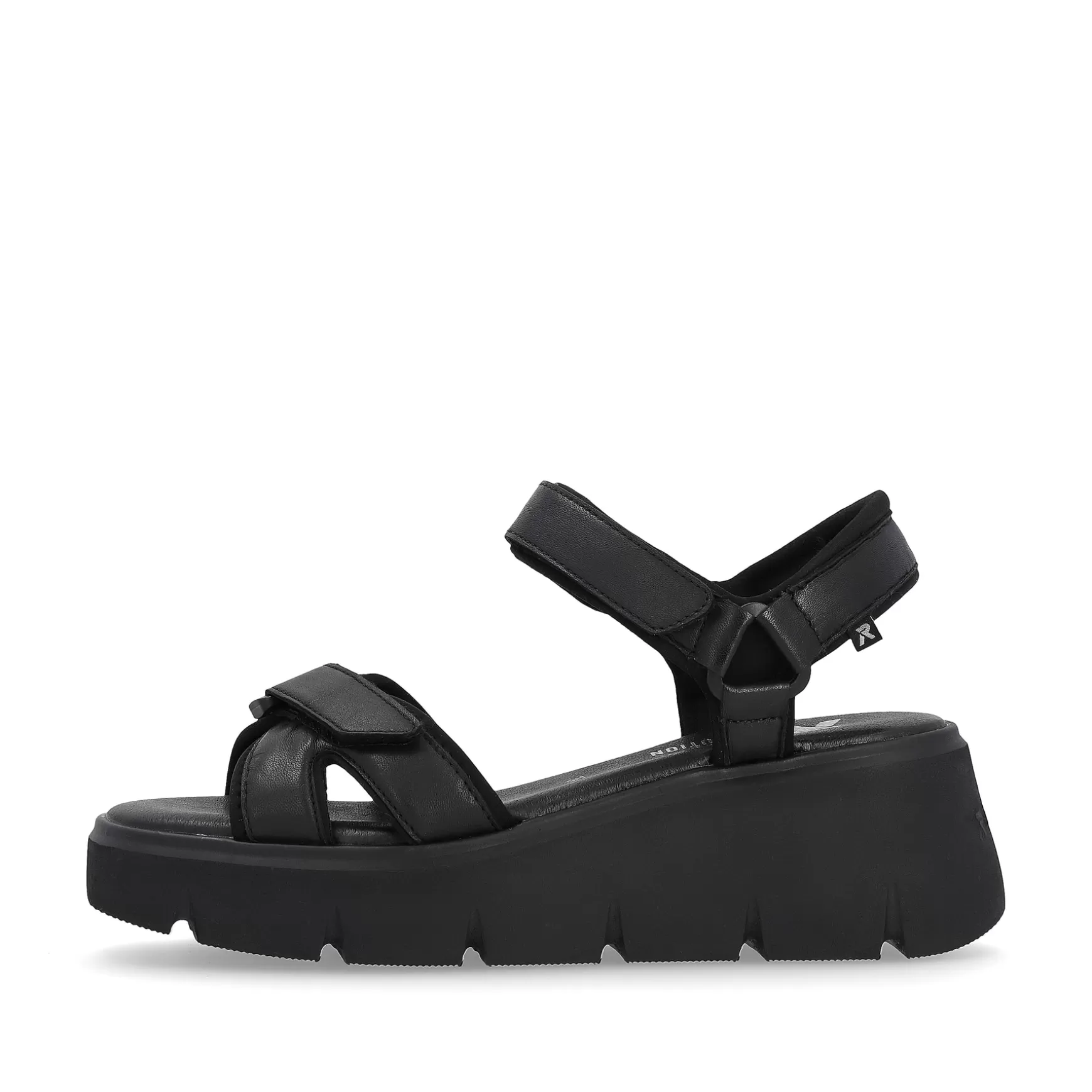 Women'S Wedge Sandals Night Black-Rieker Discount