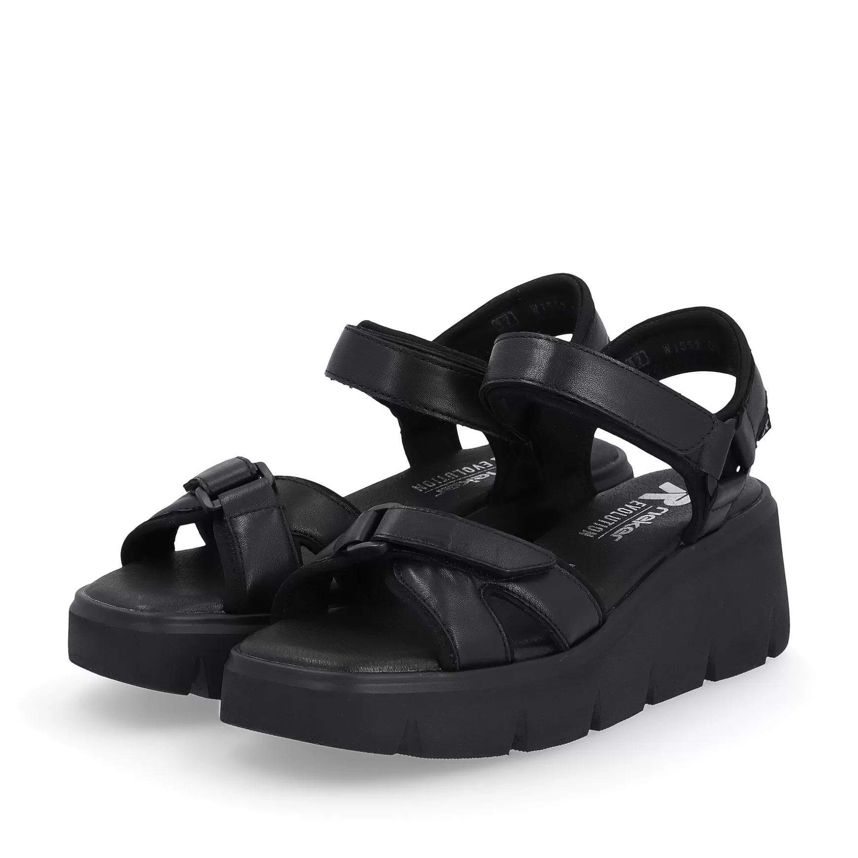 Women'S Wedge Sandals Night Black-Rieker Discount