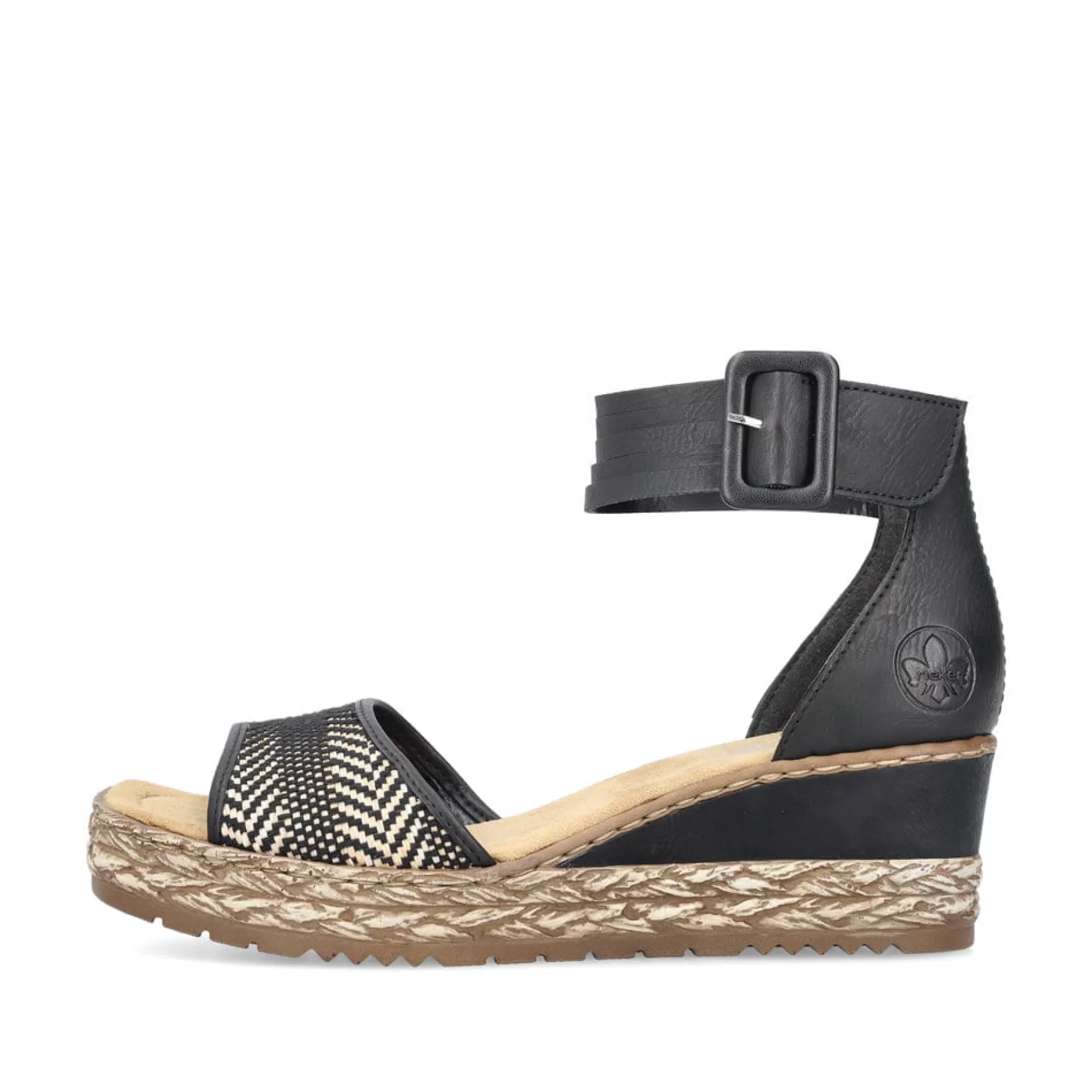 Women'S Wedge Sandals Night Black-Rieker Hot