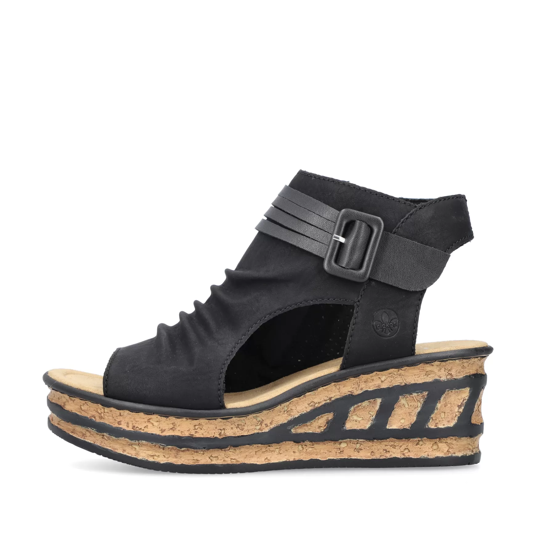 Women'S Wedge Sandals Night Black-Rieker Sale