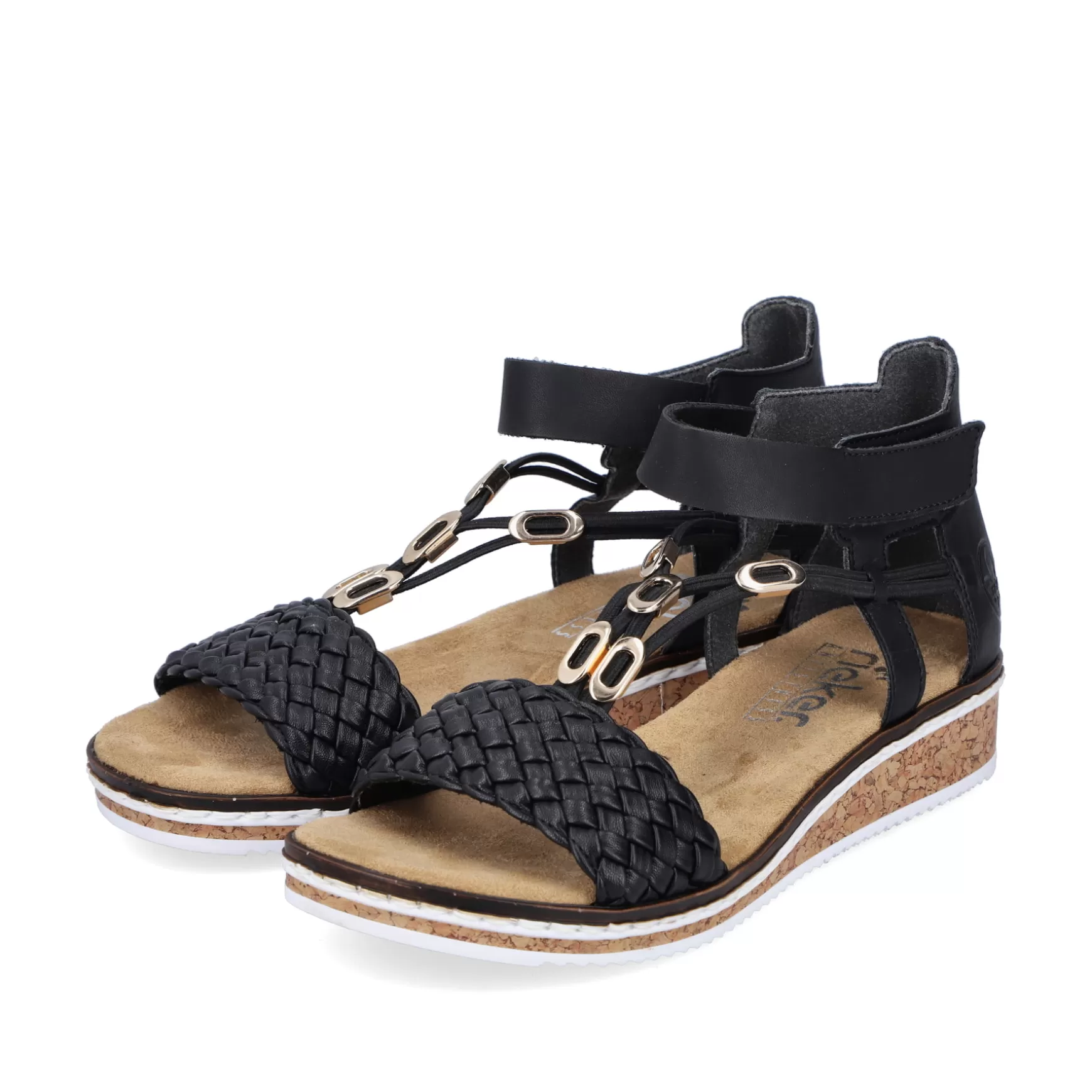 Women'S Wedge Sandals Night Black-Rieker Flash Sale