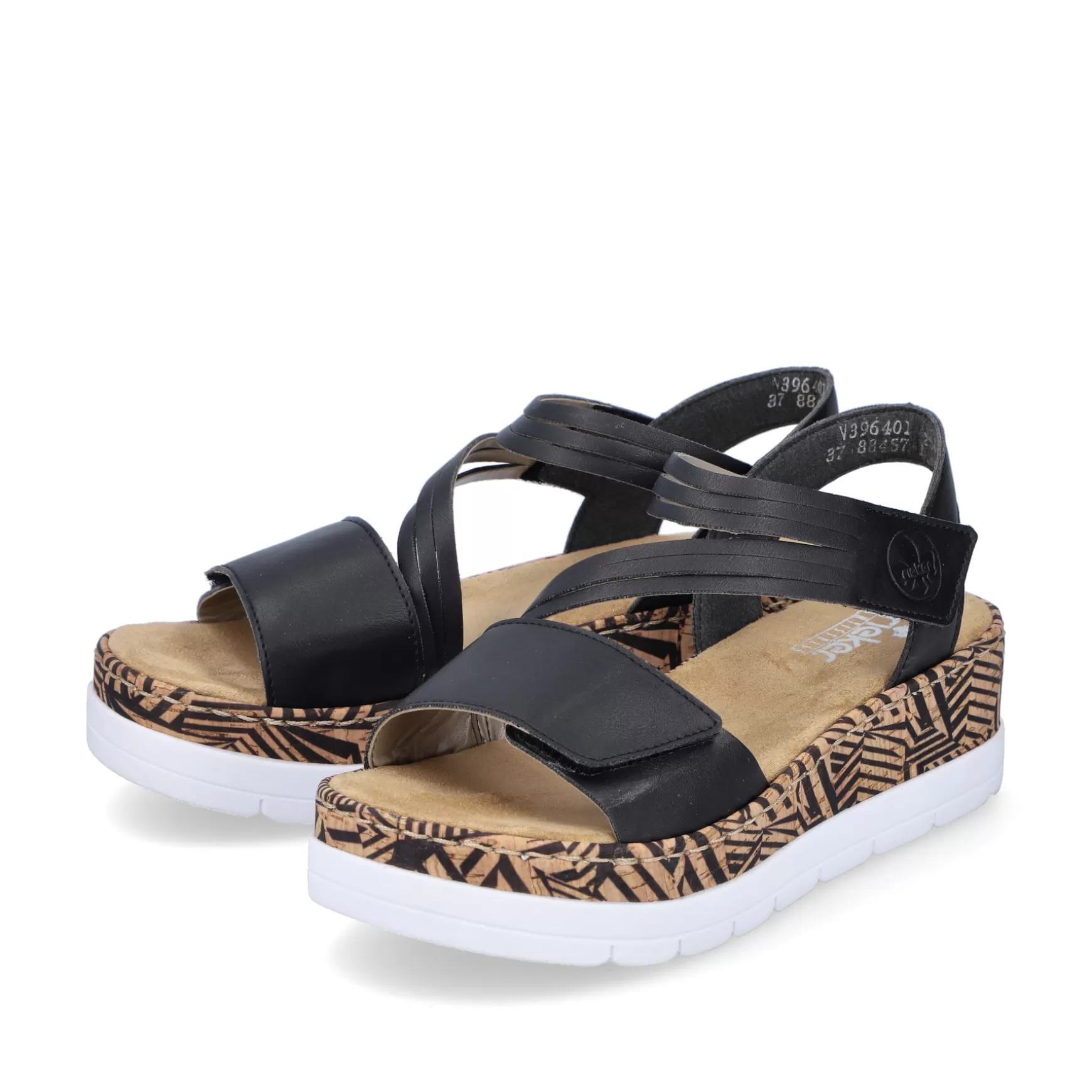 Women'S Wedge Sandals Night Black-Rieker Clearance