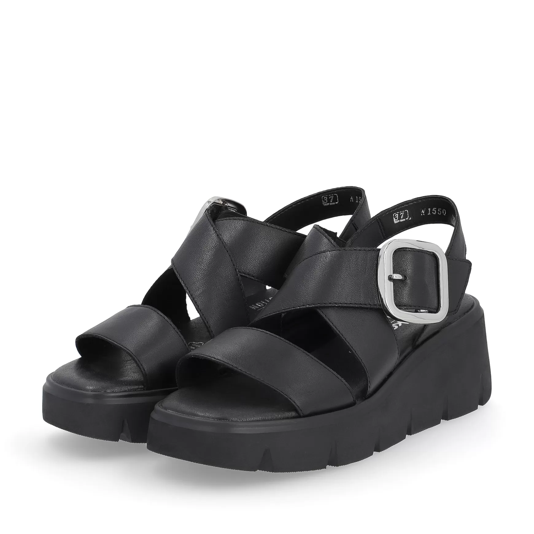 Women'S Wedge Sandals Noir-Rieker Clearance