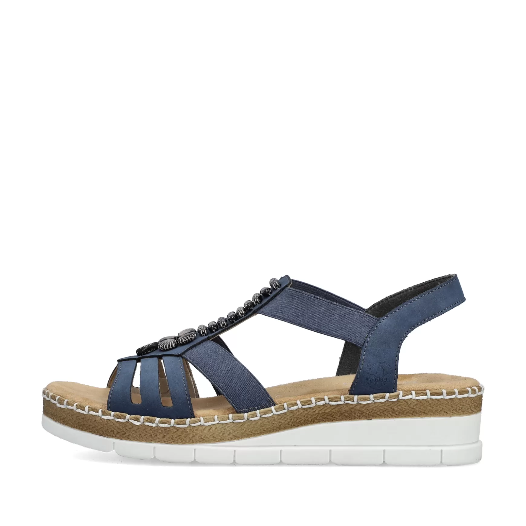 Women'S Wedge Sandals Pacific Blue-Rieker Cheap