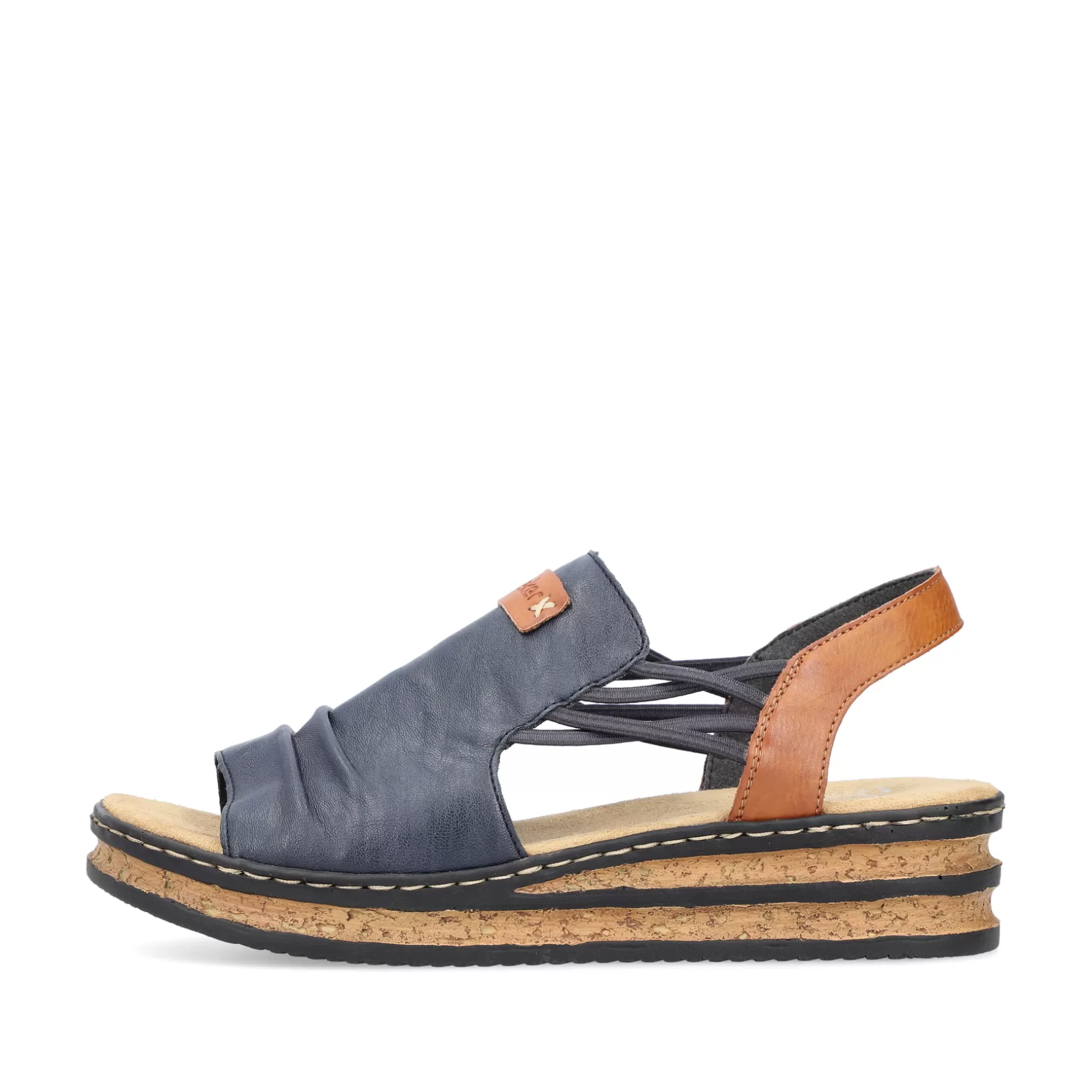 Women'S Wedge Sandals Pacific Blue-Rieker Sale