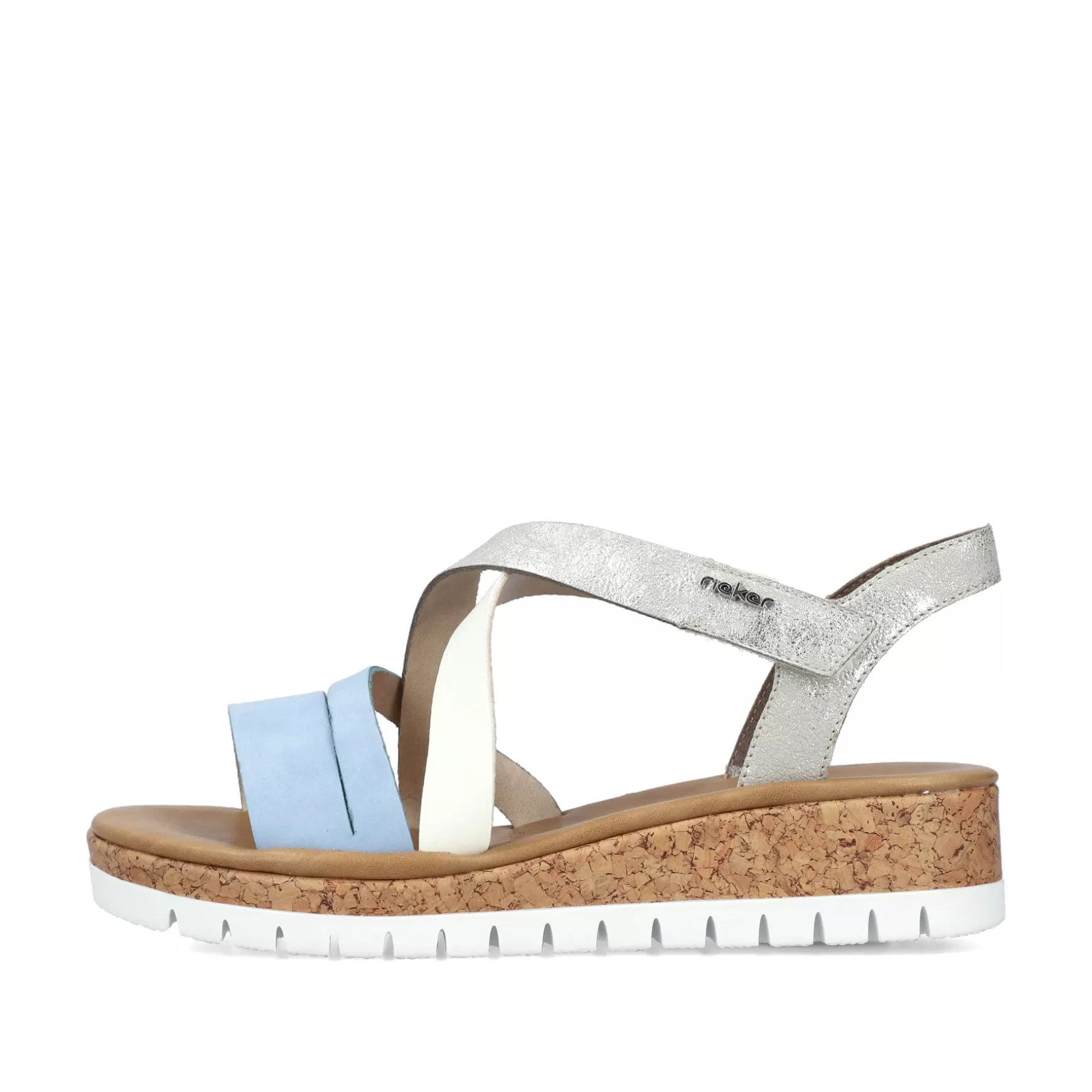 Women'S Wedge Sandals Pastel Blue-Rieker Clearance