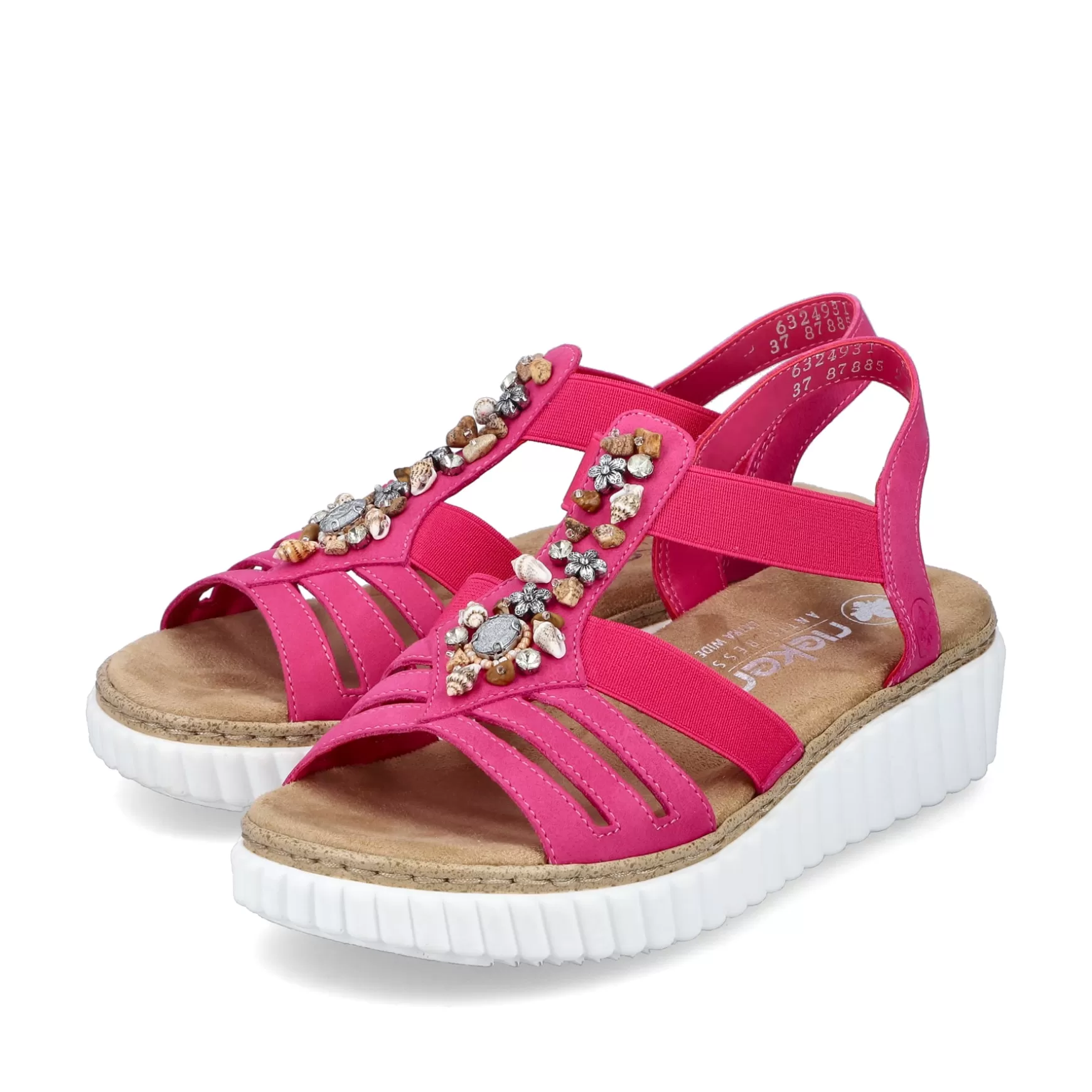 Women'S Wedge Sandals Pink-Rieker Flash Sale