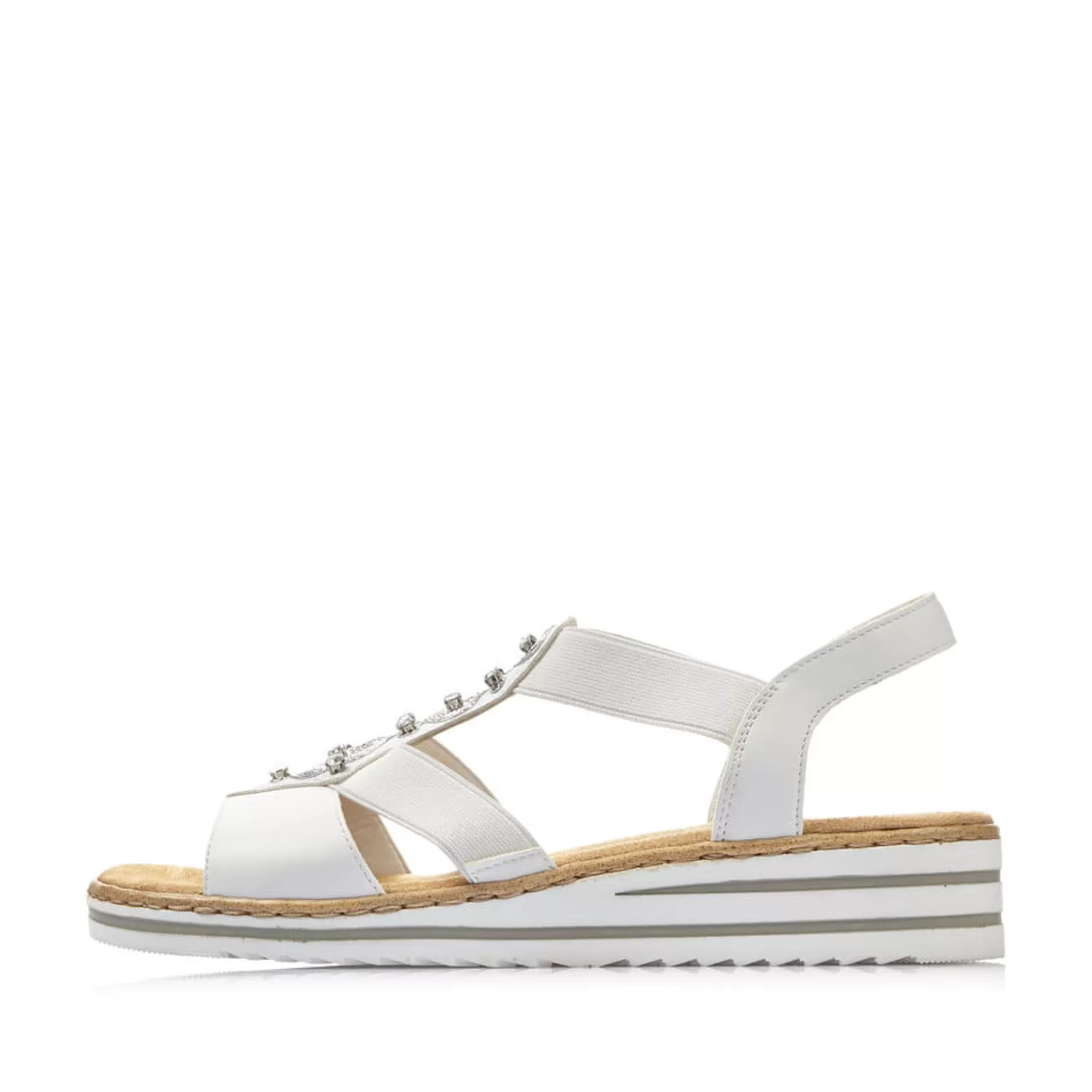 Women'S Wedge Sandals Pure White-Rieker Cheap