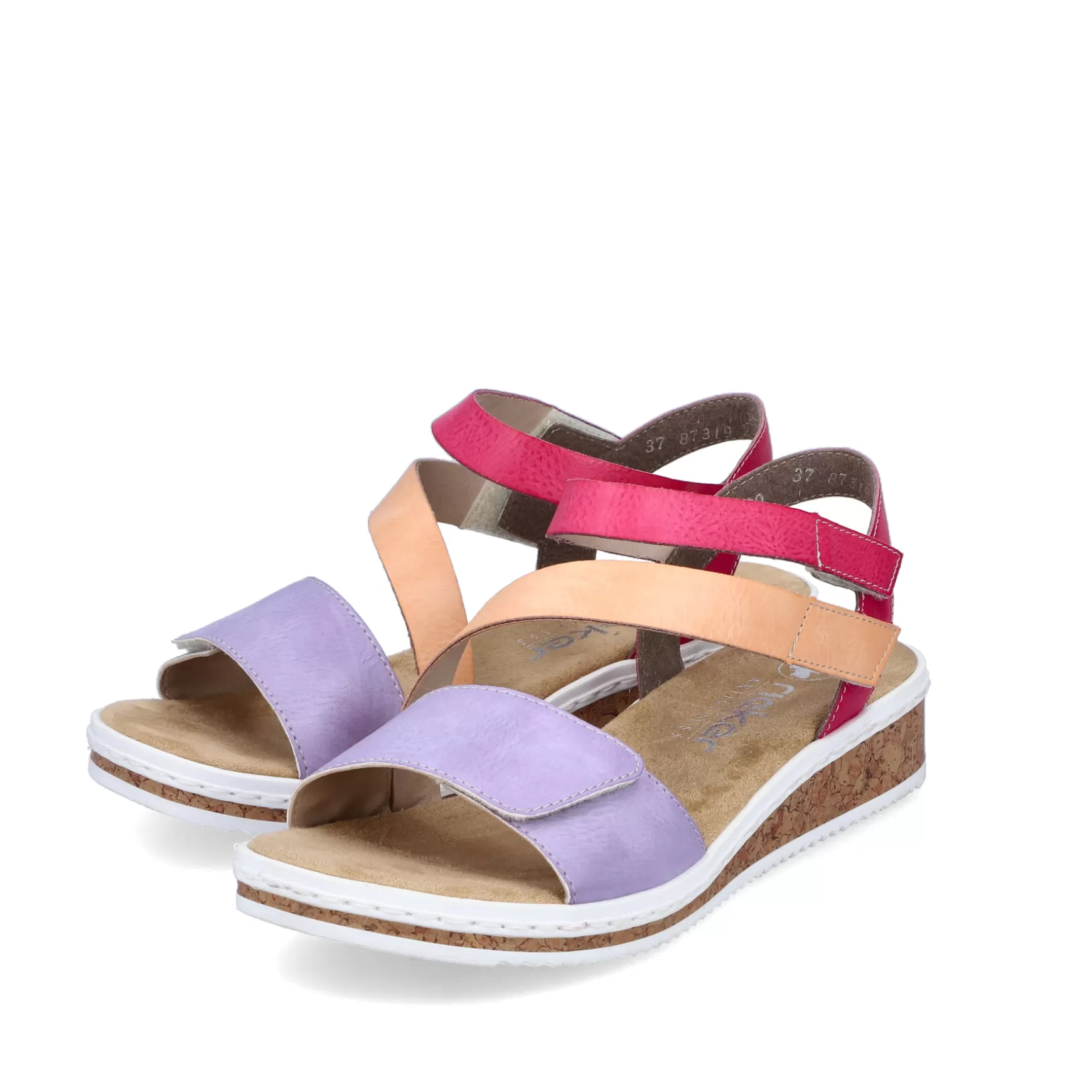 Women'S Wedge Sandals Purple-Pink-Salmon-Rieker Shop