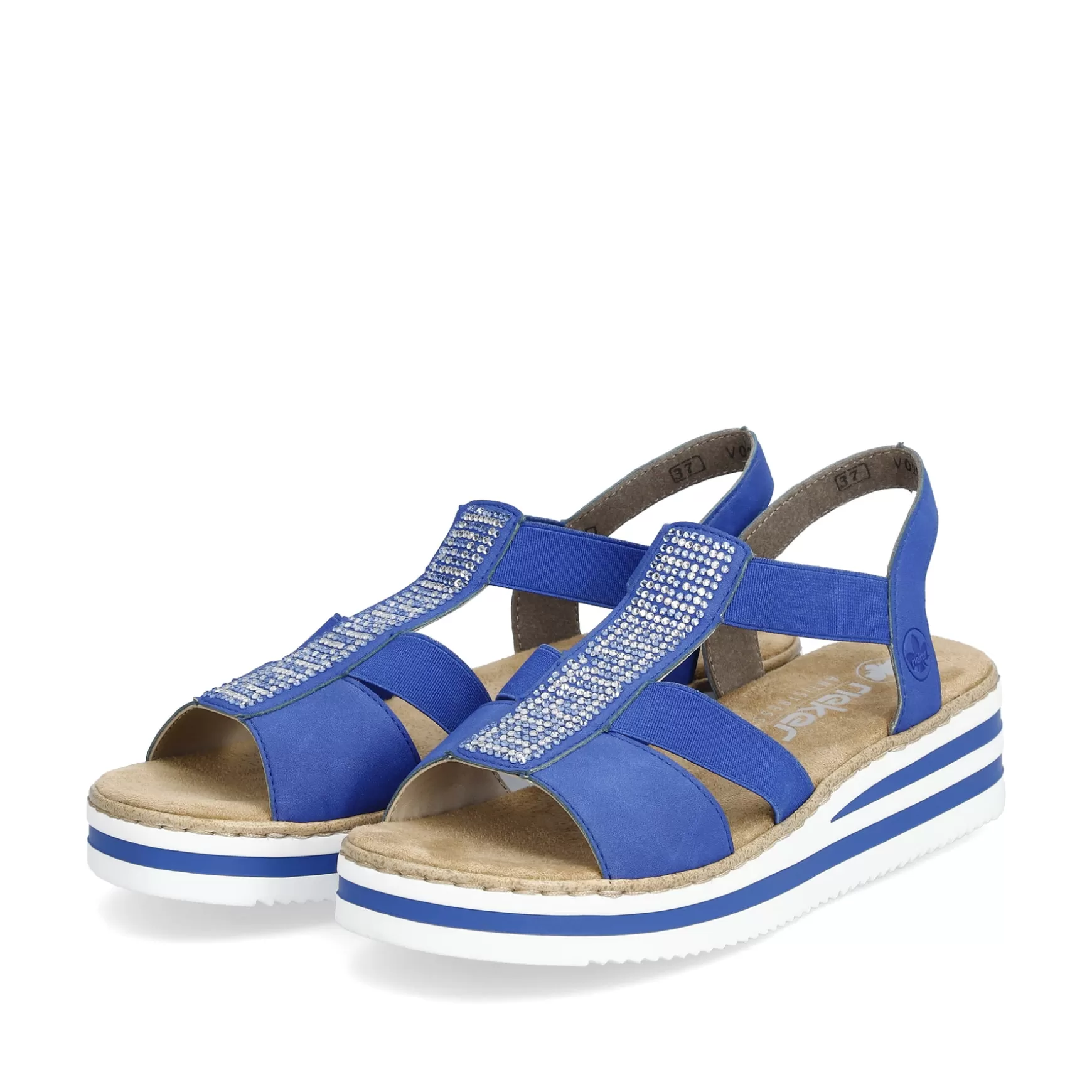 Women'S Wedge Sandals Royal Blue-Rieker Online