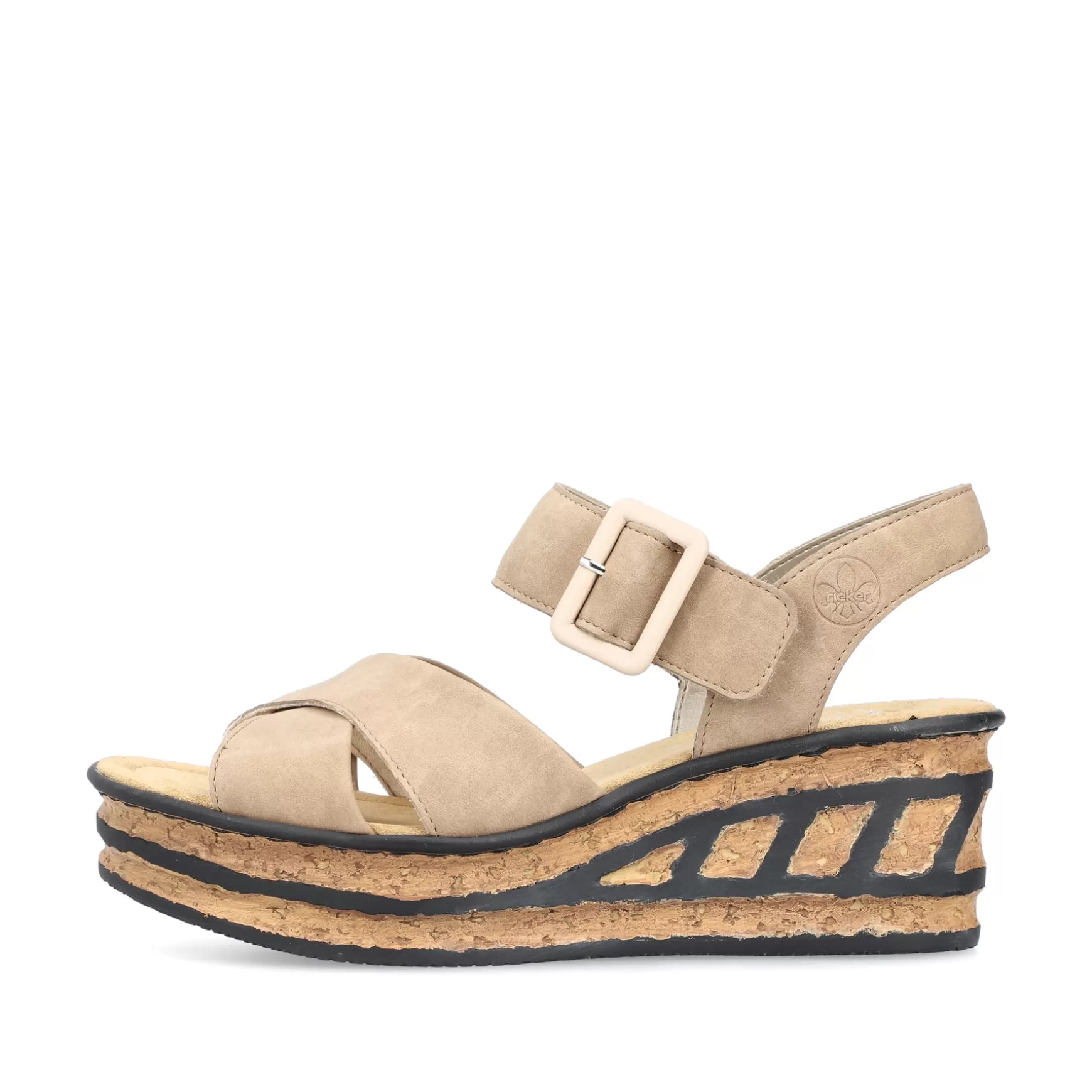 Women'S Wedge Sandals Sand Beige-Rieker Store