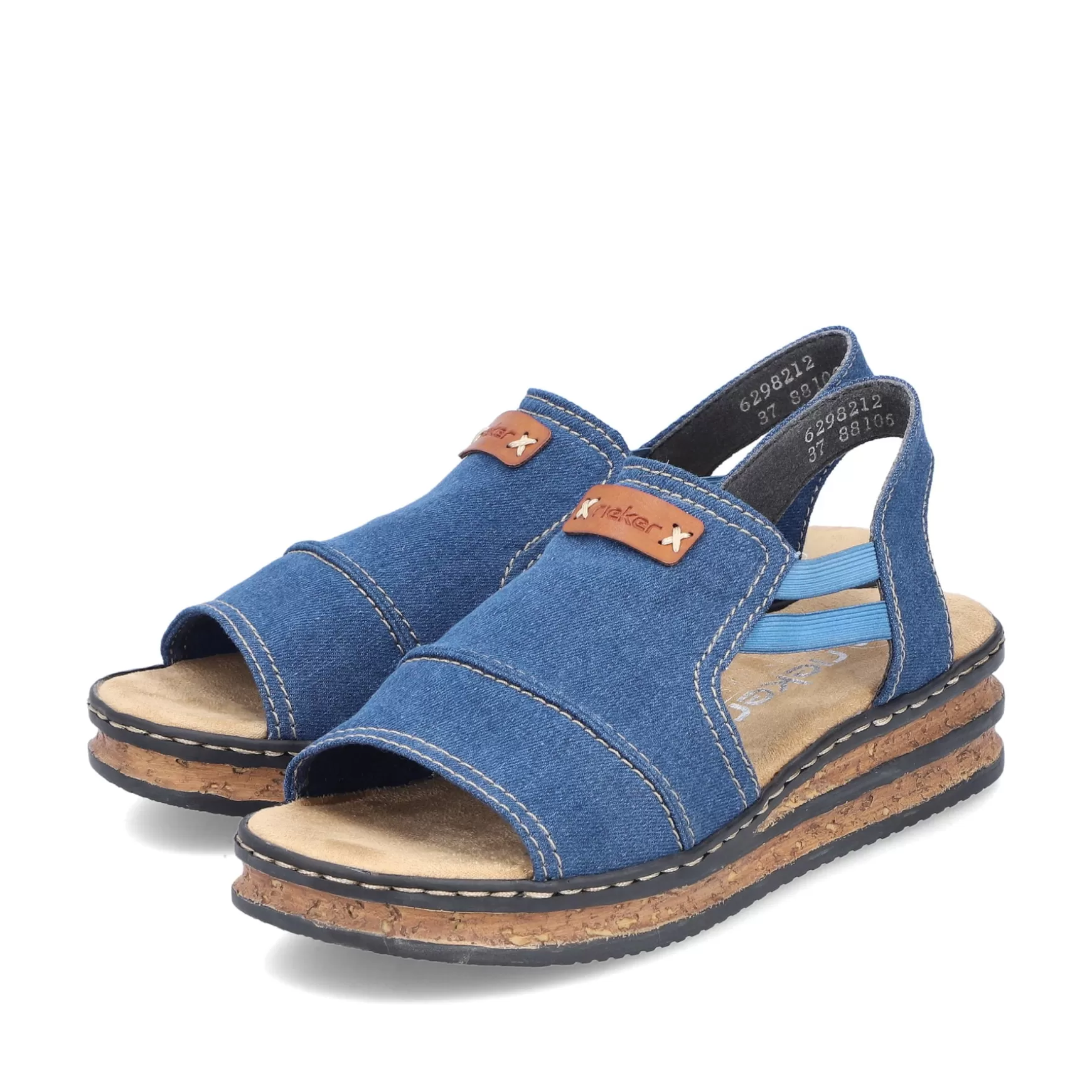 Women'S Wedge Sandals Sea Blue-Rieker Hot