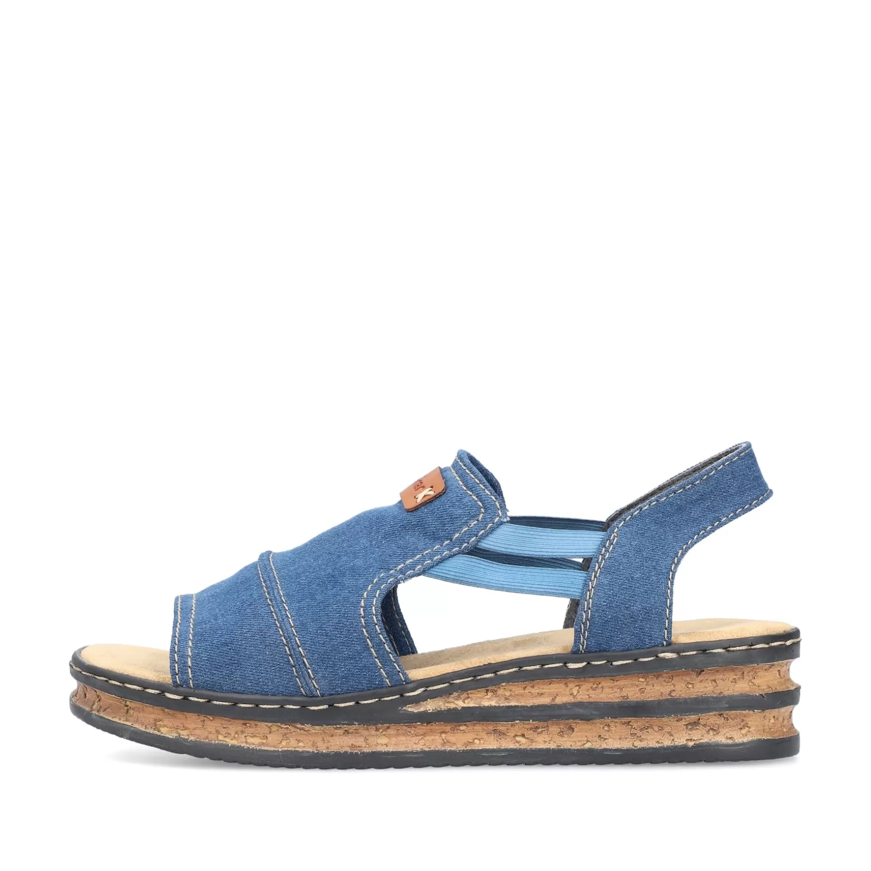 Women'S Wedge Sandals Sea Blue-Rieker Hot