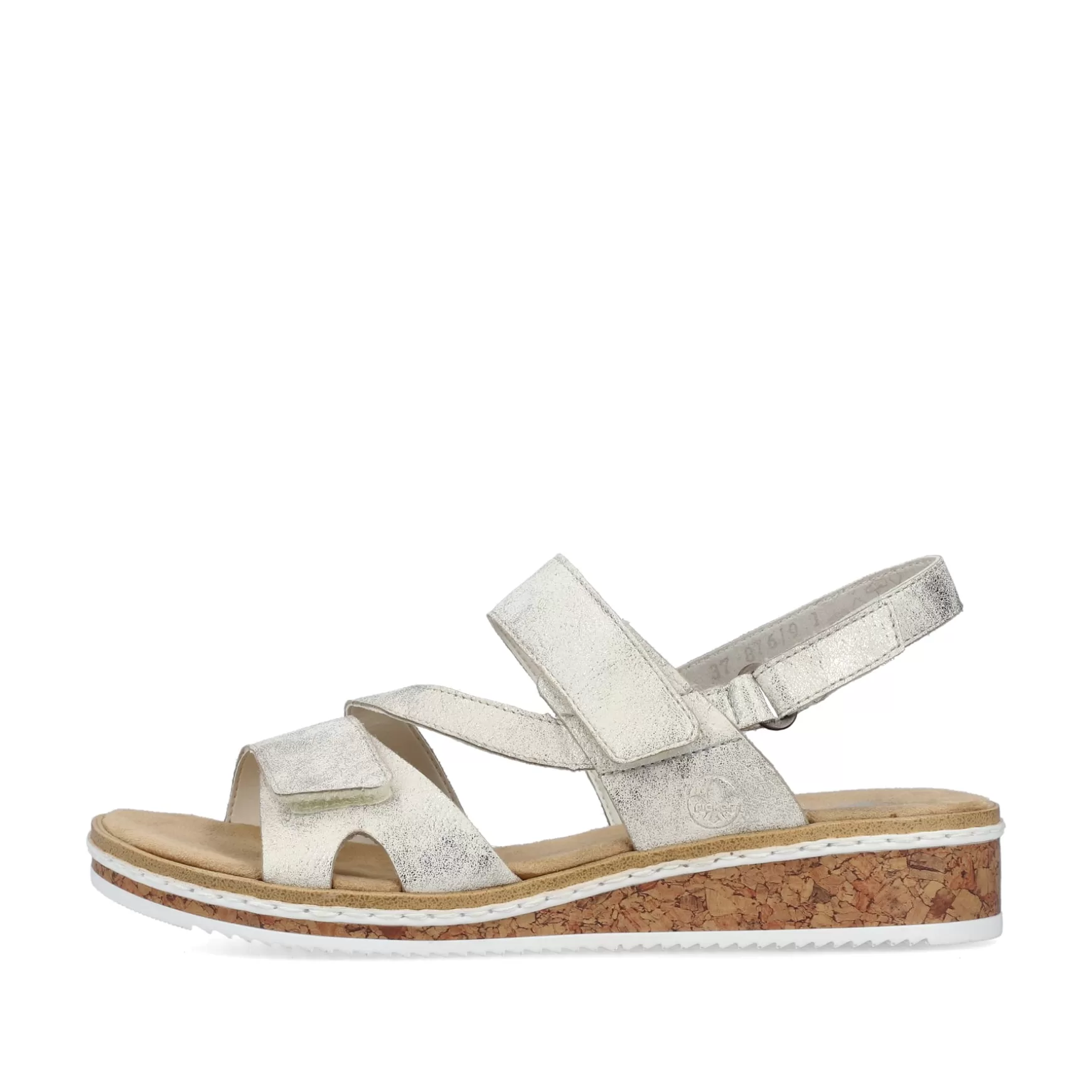 Women'S Wedge Sandals Silver Metallic-Rieker Sale