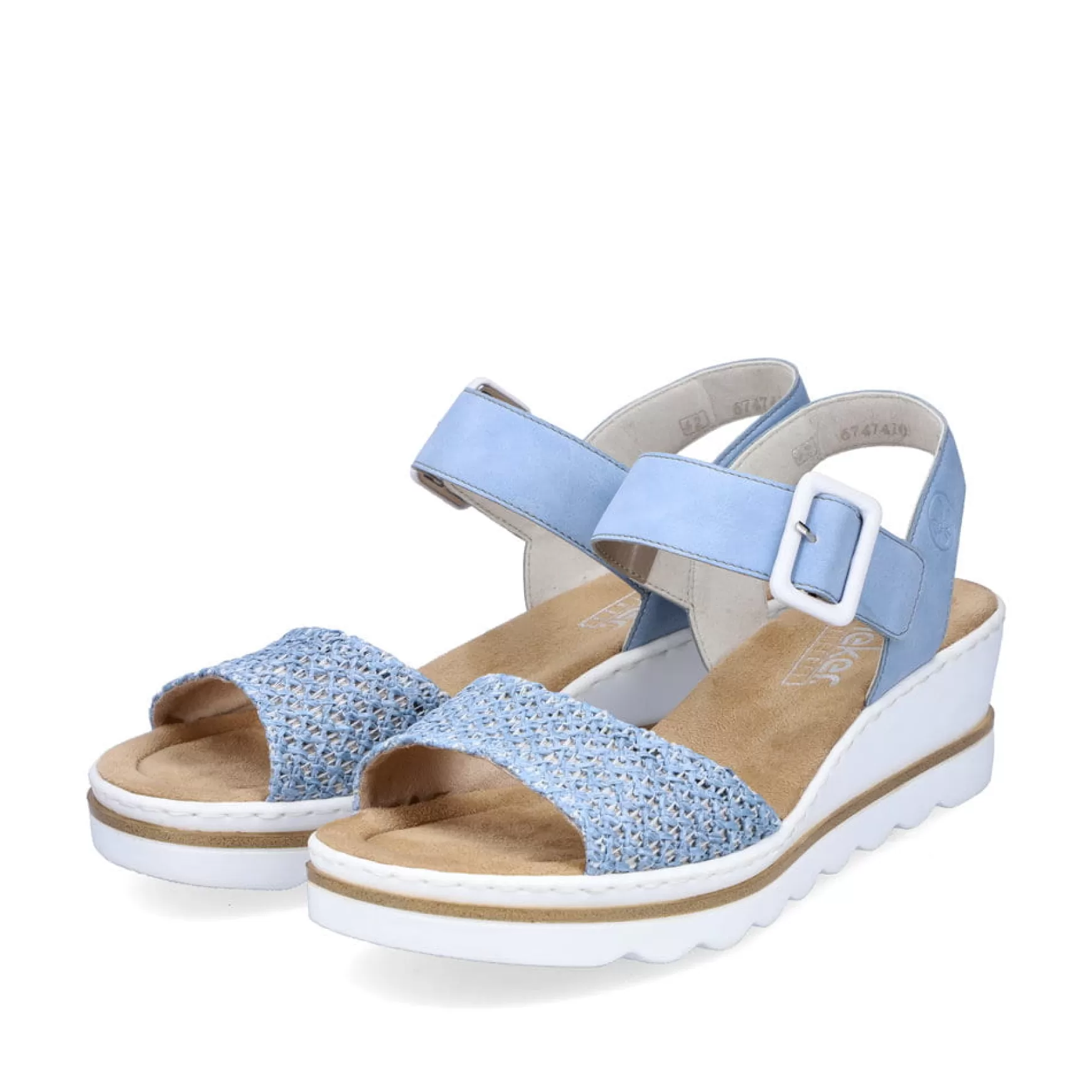 Women'S Wedge Sandals Sky Blue-Rieker Clearance