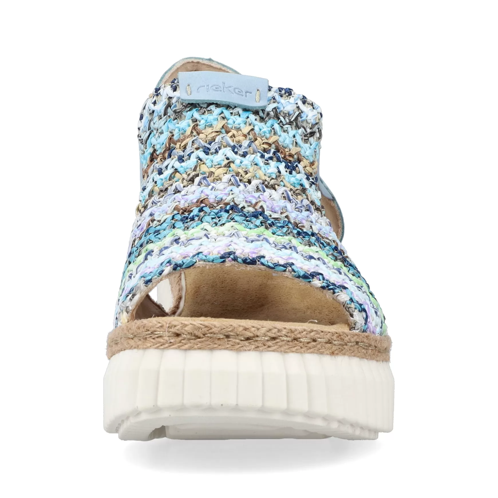 Women'S Wedge Sandals Sky Blue-Multicolored-Rieker Cheap