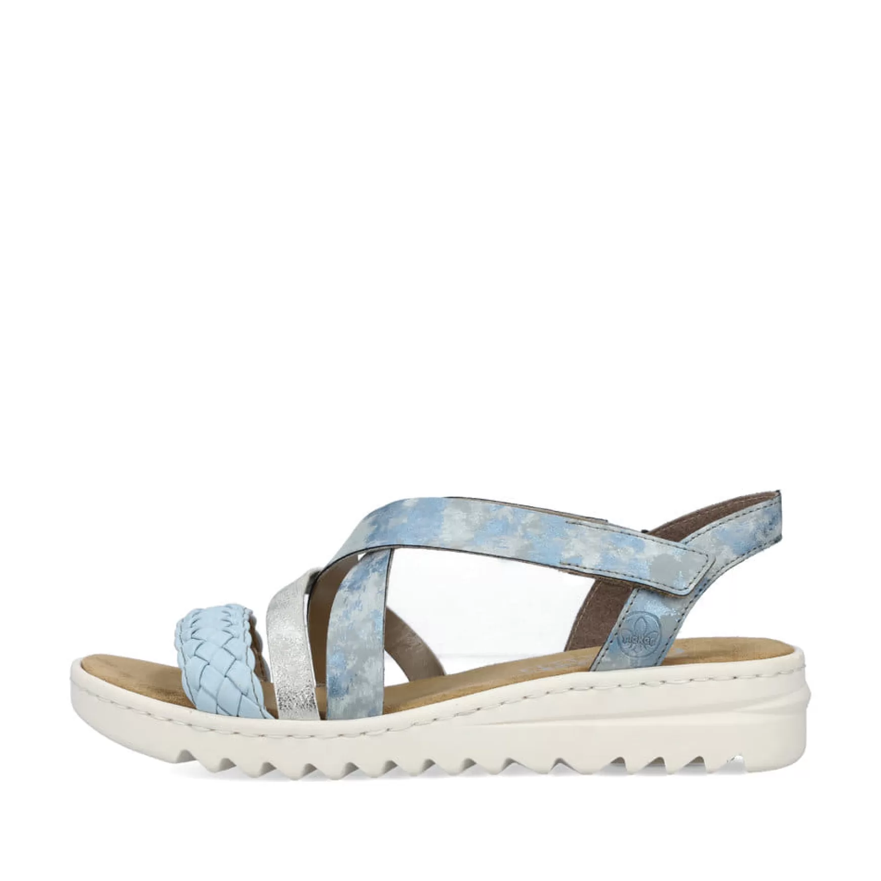 Women'S Wedge Sandals Sky Blue-Silver-Rieker Outlet