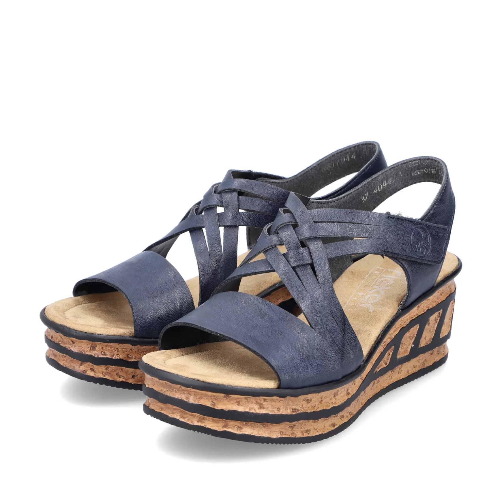 Women'S Wedge Sandals Slate Blue-Rieker Cheap