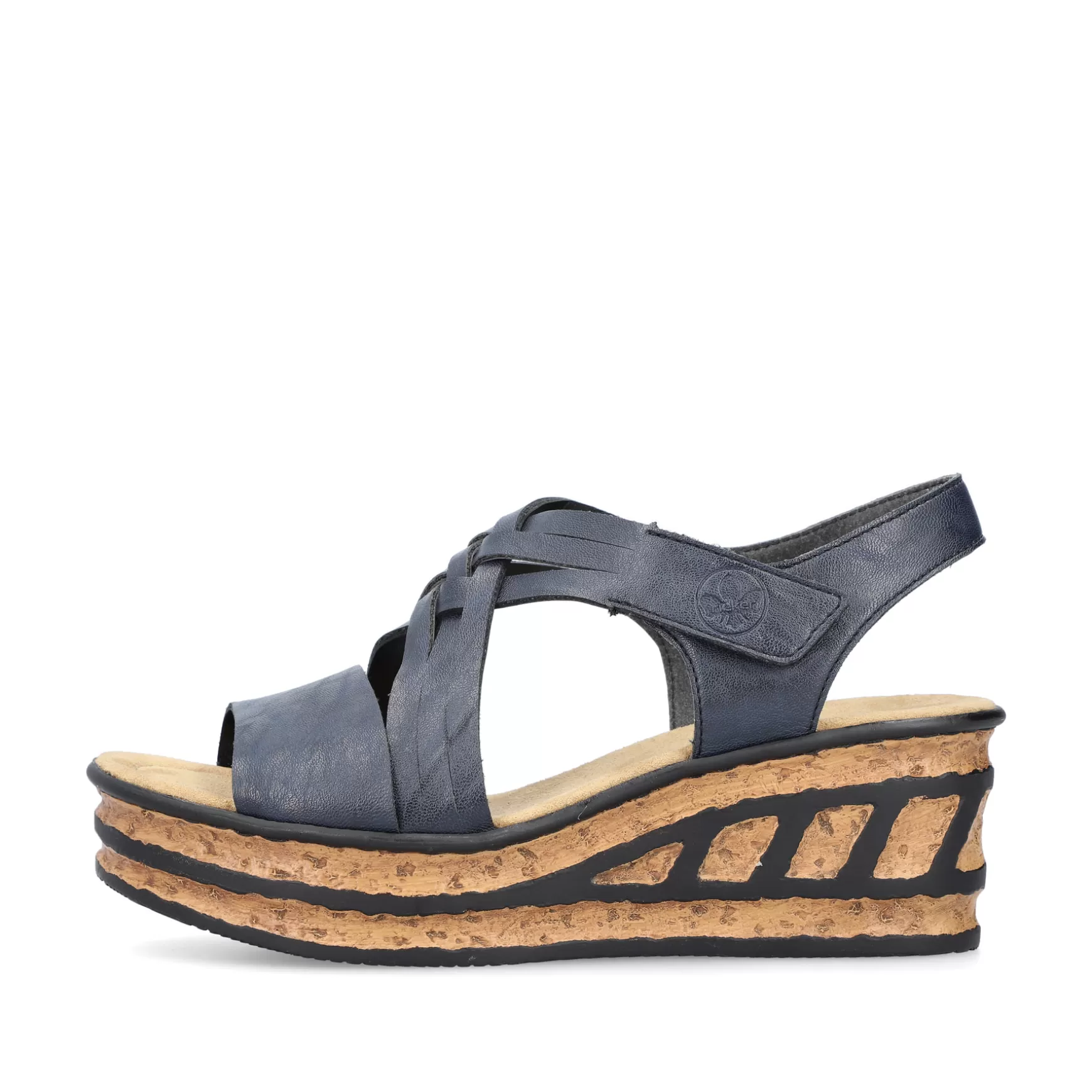 Women'S Wedge Sandals Slate Blue-Rieker Cheap