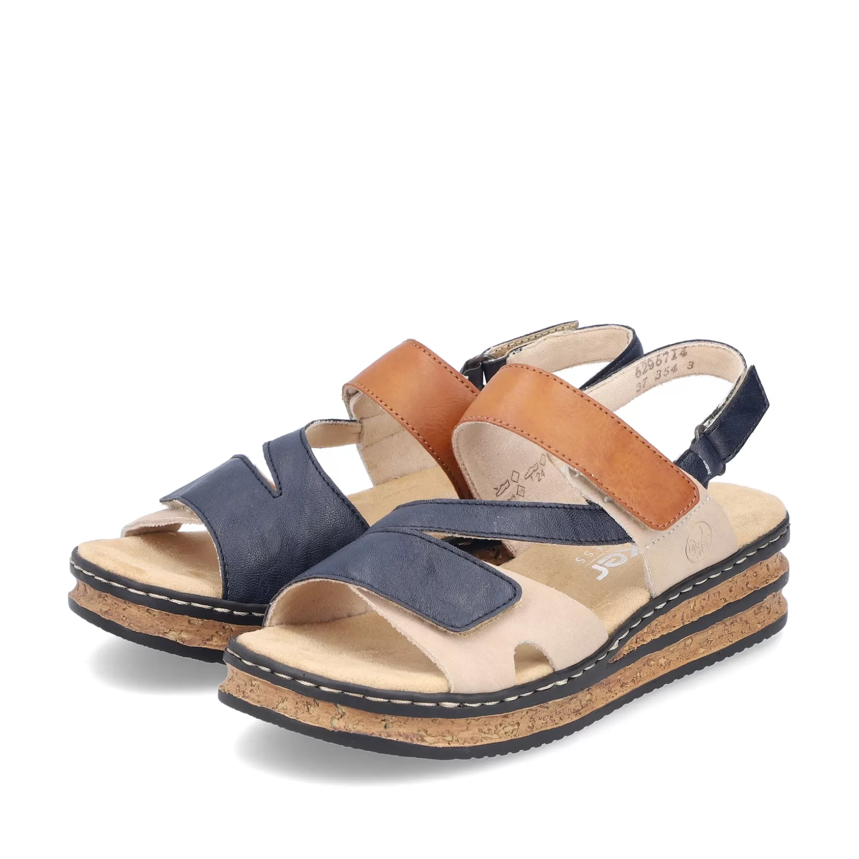 Women'S Wedge Sandals Slate Blue-Rieker Sale